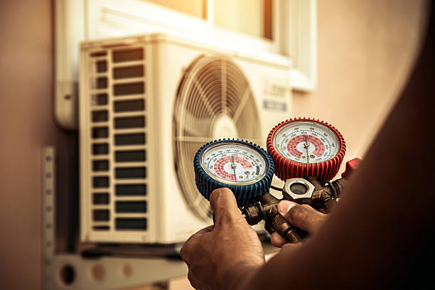 Professional Air Conditioning Service technician working in Dublin, OH